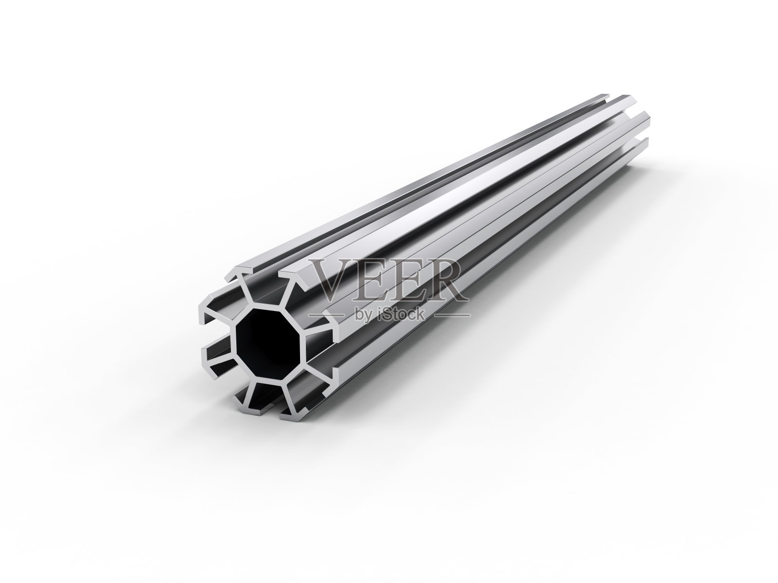 铝型材孤立在白色背景，三维渲染照片摄影图片