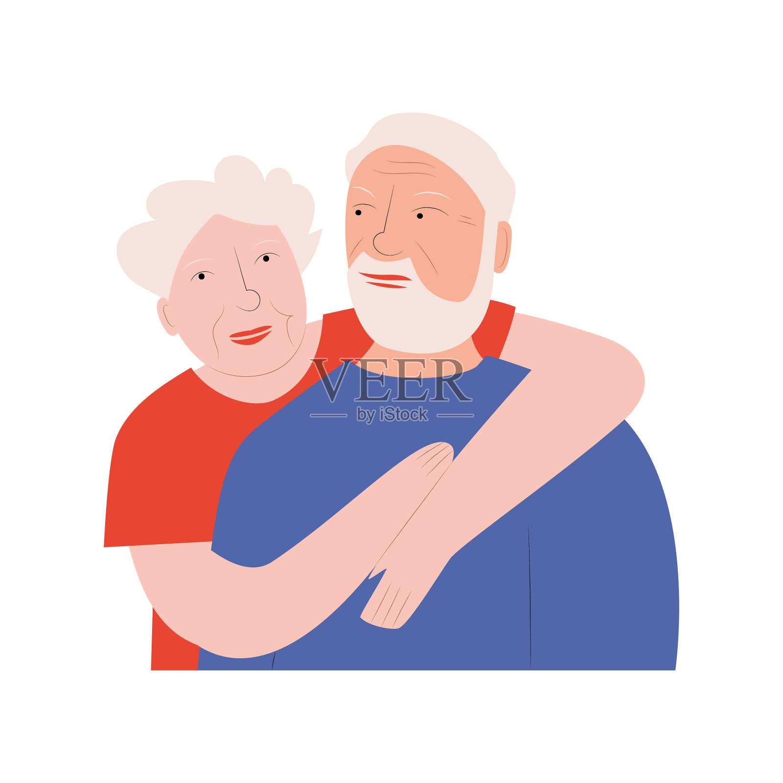 一个年老的男人和女人的肖像设计元素图片