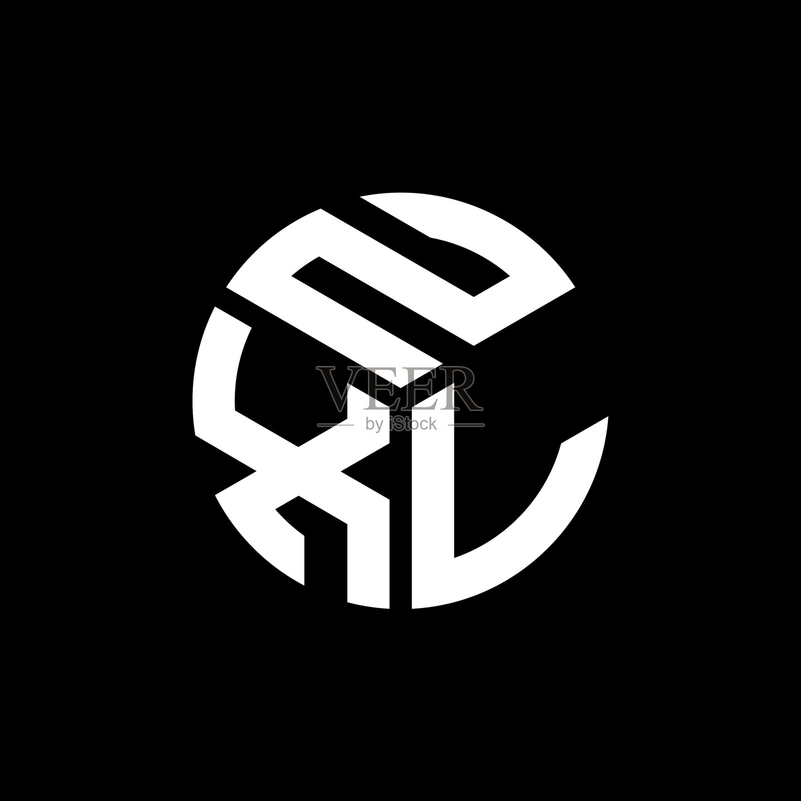 NXL黑色背景NXL字母标志设计插画图片素材