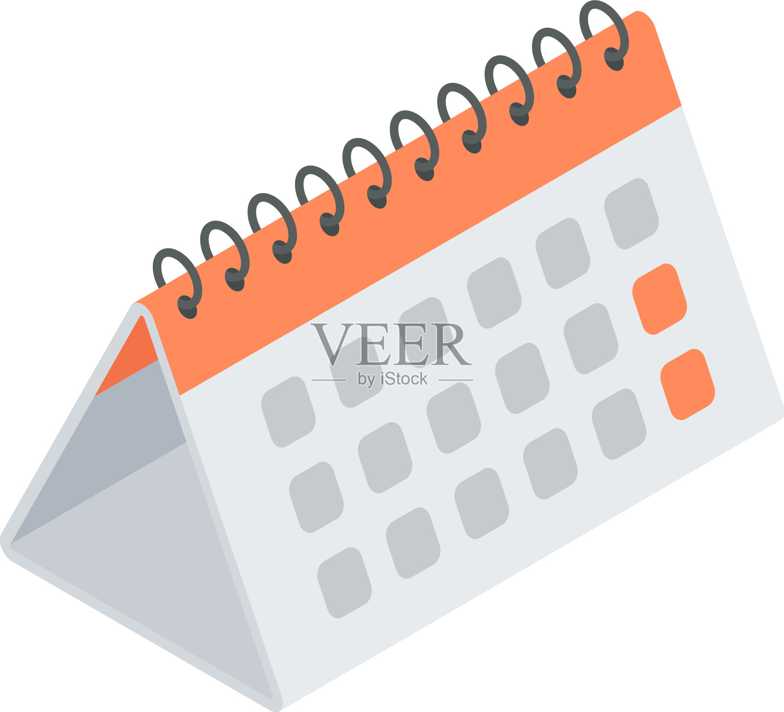 三角表纸上的时间表与弹簧设计元素图片