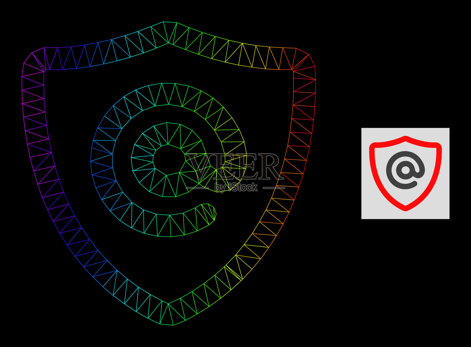 彩虹渐变多边形网电子邮件地址插画图片素材