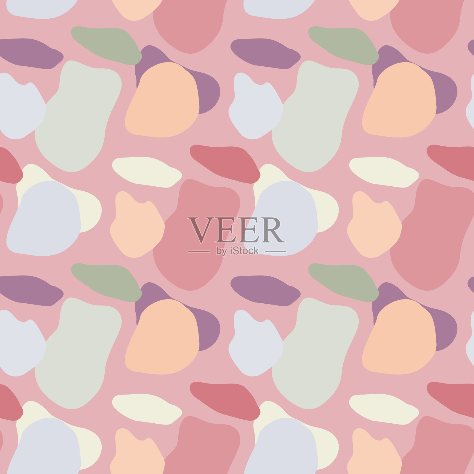 涂鸦圆形状无缝图案抽象插画图片素材