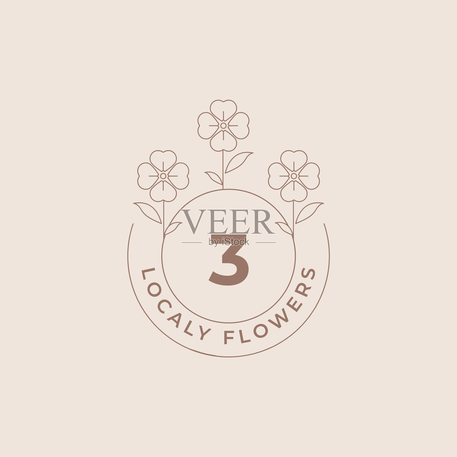 3号花徽标图案模板插画图片素材