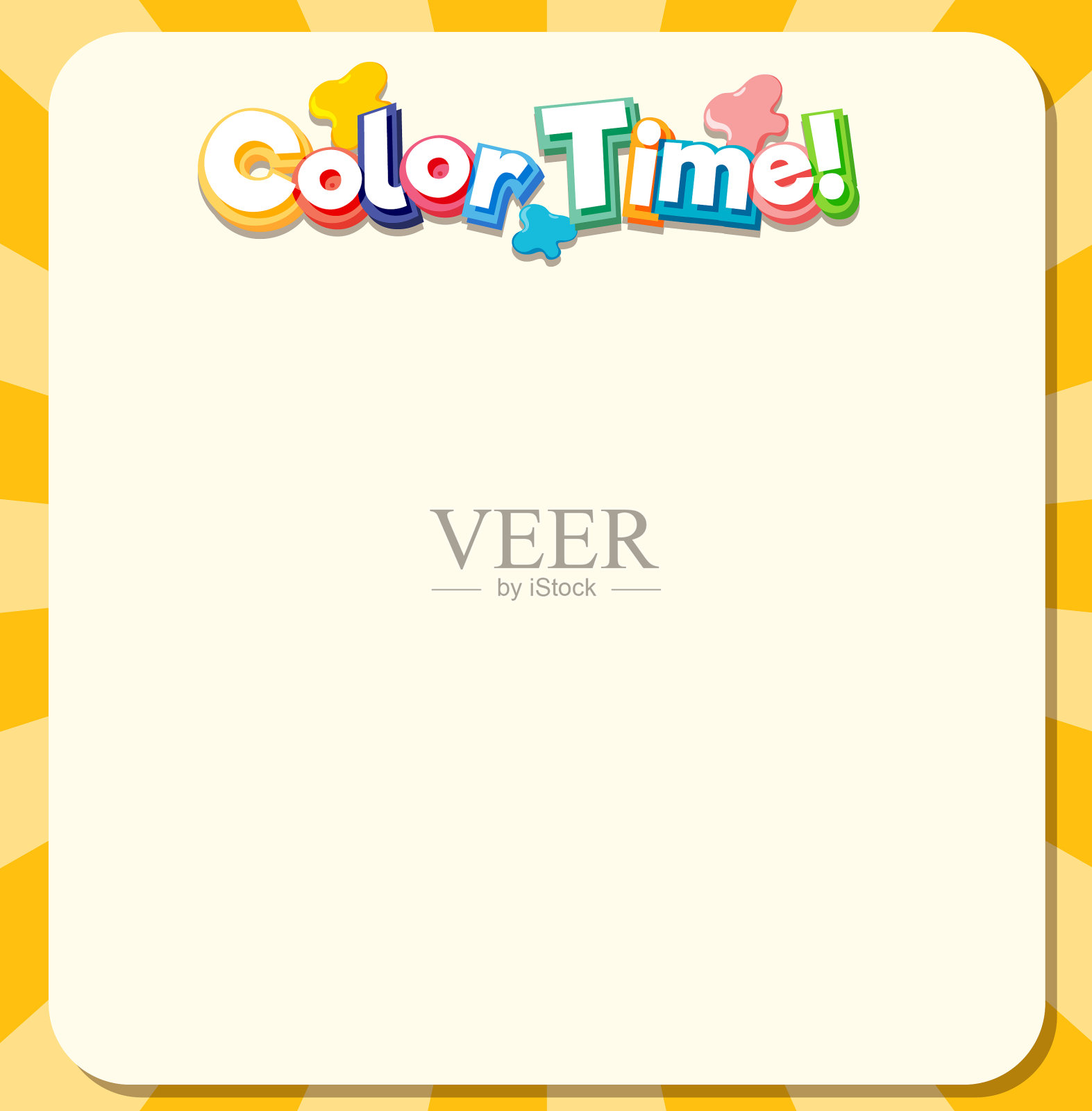 可爱的空白黄色边框工作表插画图片素材