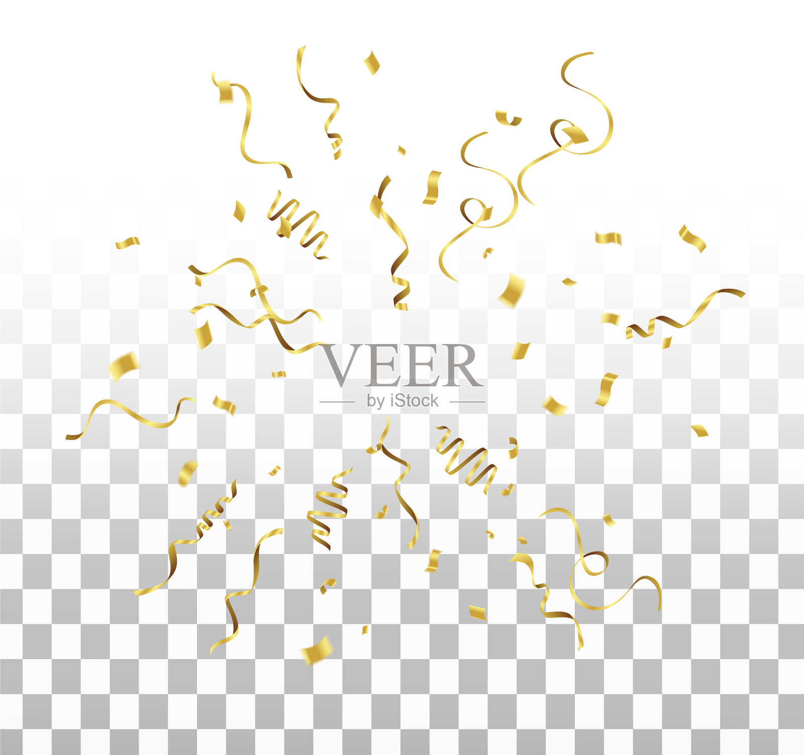 金色的彩带组成美丽的闪光插画图片素材