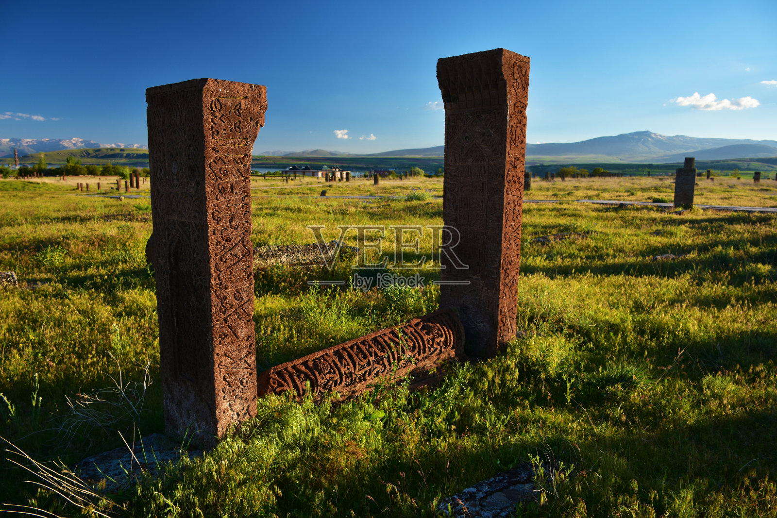 Ahlat塞尔柱王朝的墓地照片摄影图片