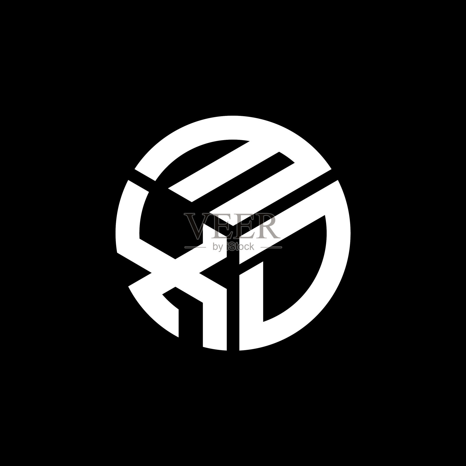 MXD字母标志设计，黑色背景MXD插画图片素材