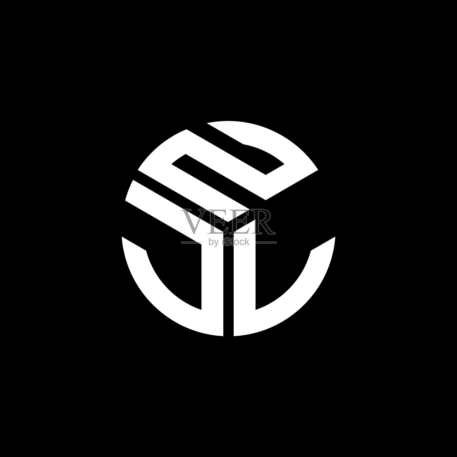 NJL字母标志设计，黑色背景NJL插画图片素材