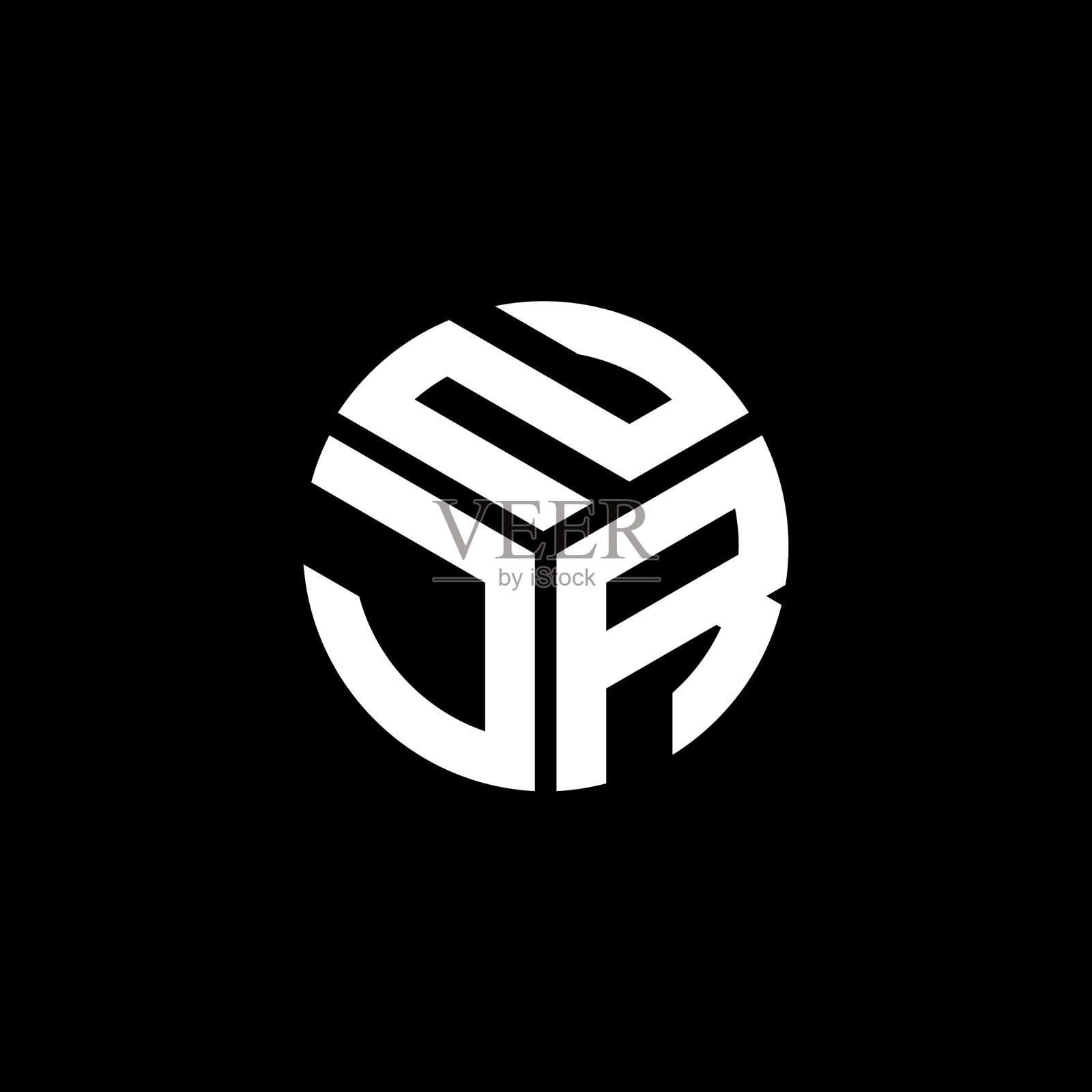 NJR字母标志设计，黑色背景NJR插画图片素材