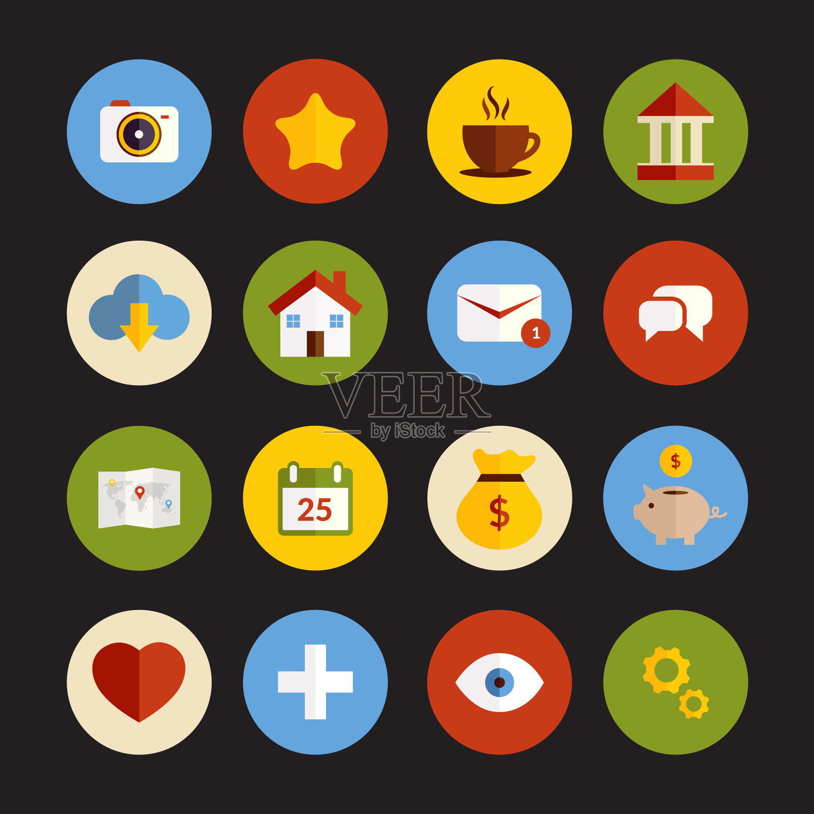 通用平面图标集图标素材