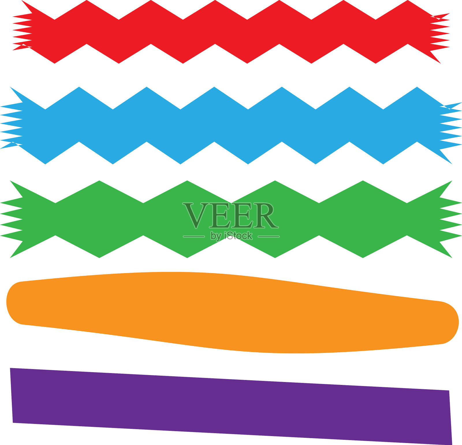 简单的几何横幅彩带剪贴画插画图片素材