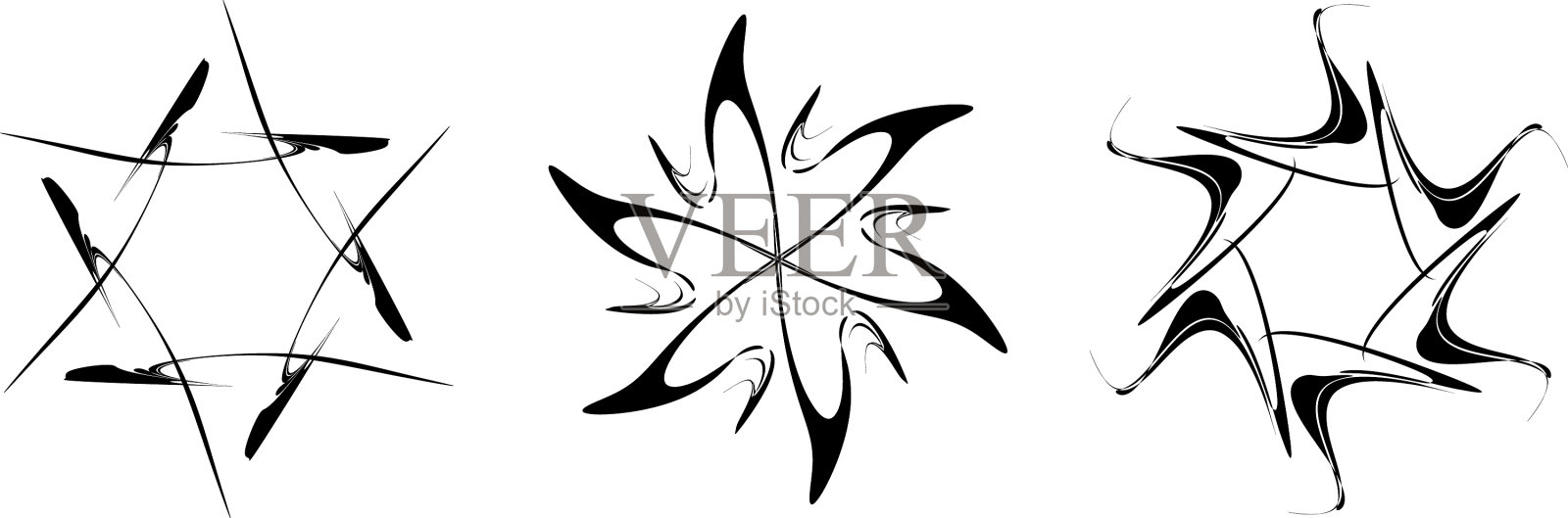 一套圆形径向几何曼荼罗图案图标素材