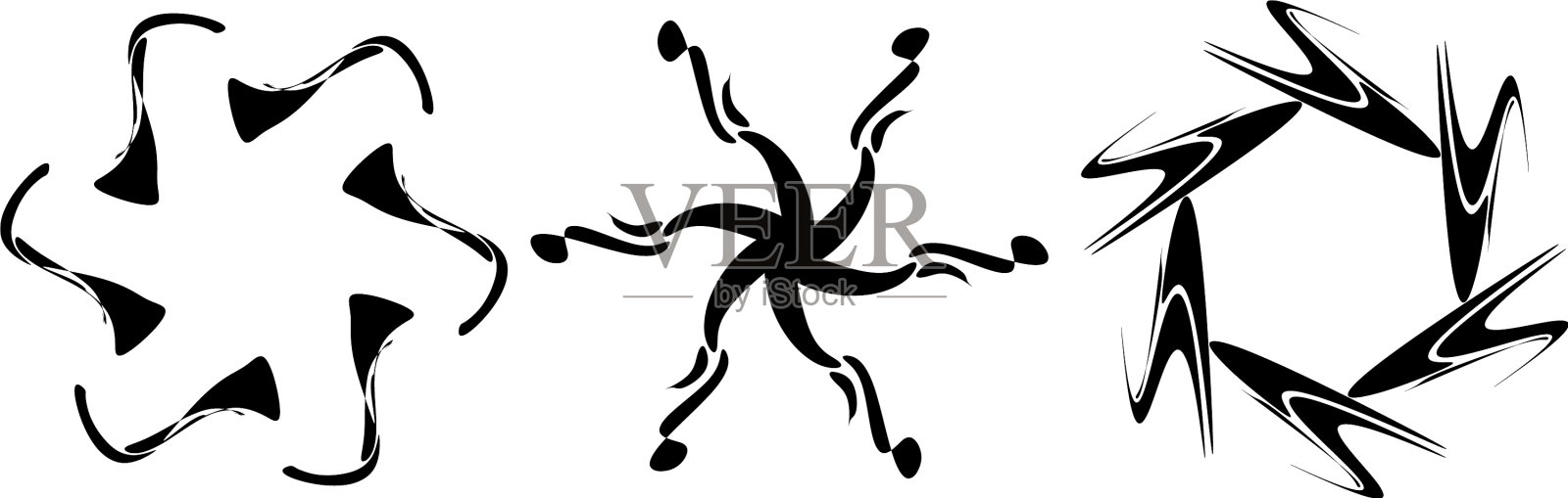 一套圆形径向几何曼荼罗图案图标素材