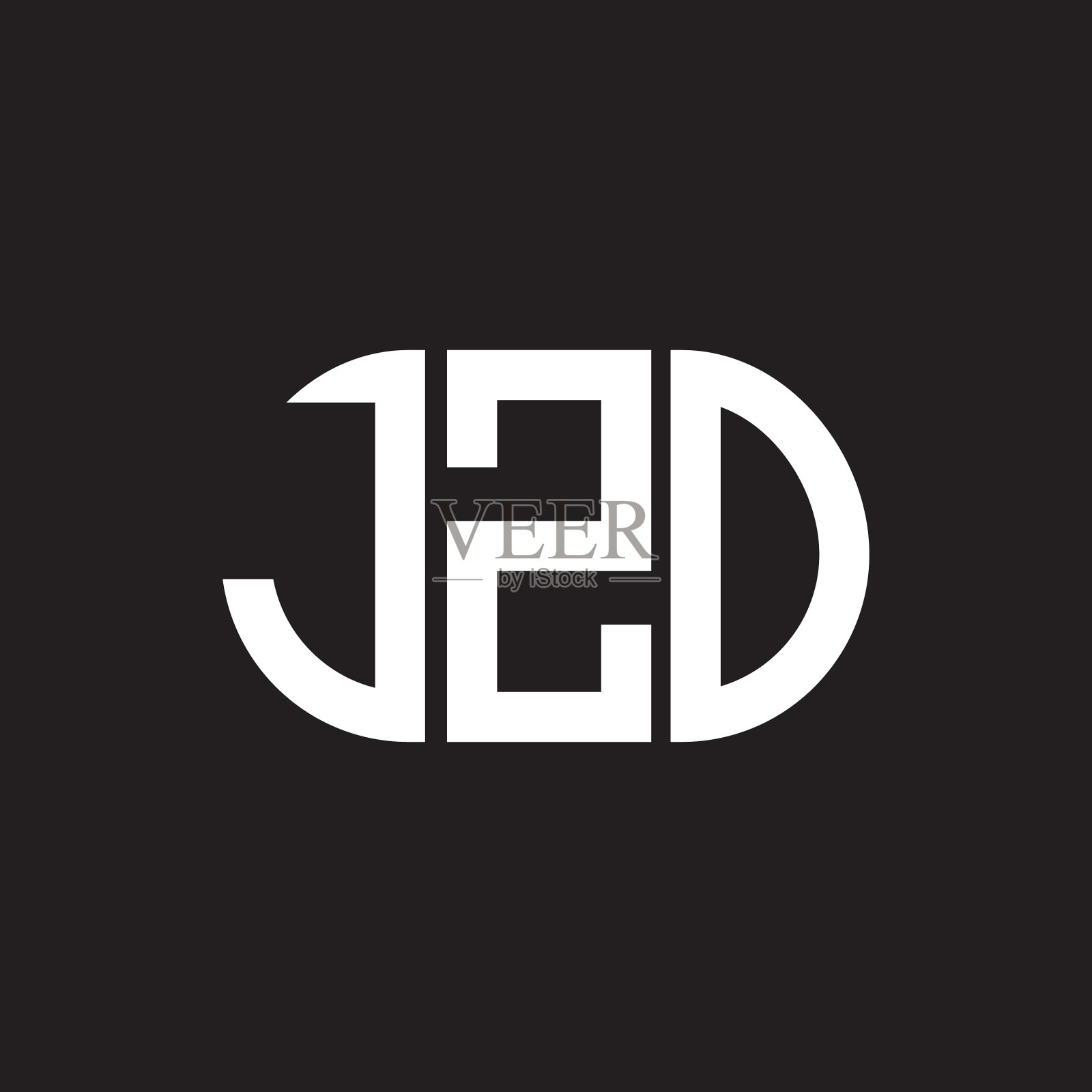 Jzo字母标志设计，黑色背景Jzo插画图片素材