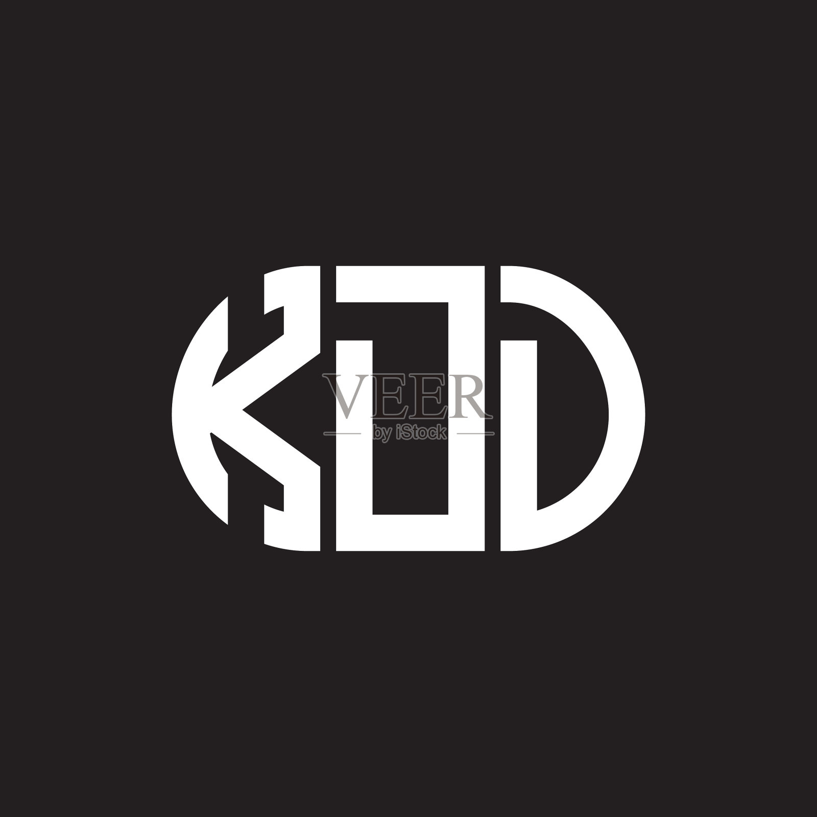 KDD字母标志设计黑色背景KDD插画图片素材