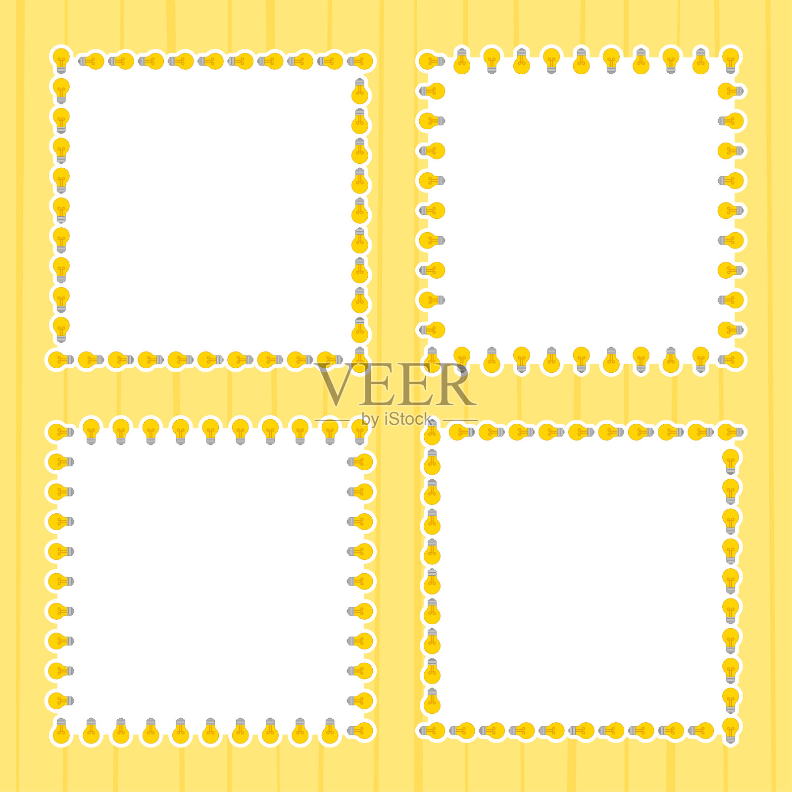 框架与灯泡横幅，海报，和贺卡设计元素图片