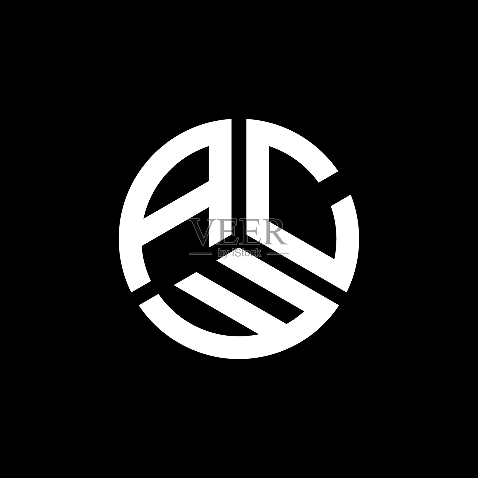 白底Acw字母标志设计插画图片素材