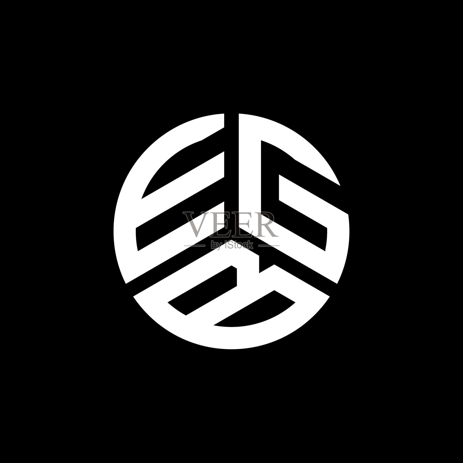 白底Egb字母logo设计插画图片素材