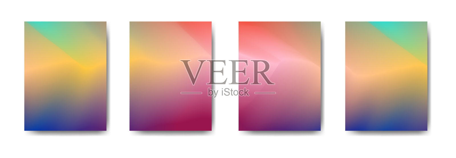 设置抽象的背景与美丽的渐变颜色，丰富多彩的背景海报传单横幅背景。垂直的旗帜。很酷的流体背景矢量插图插画图片素材