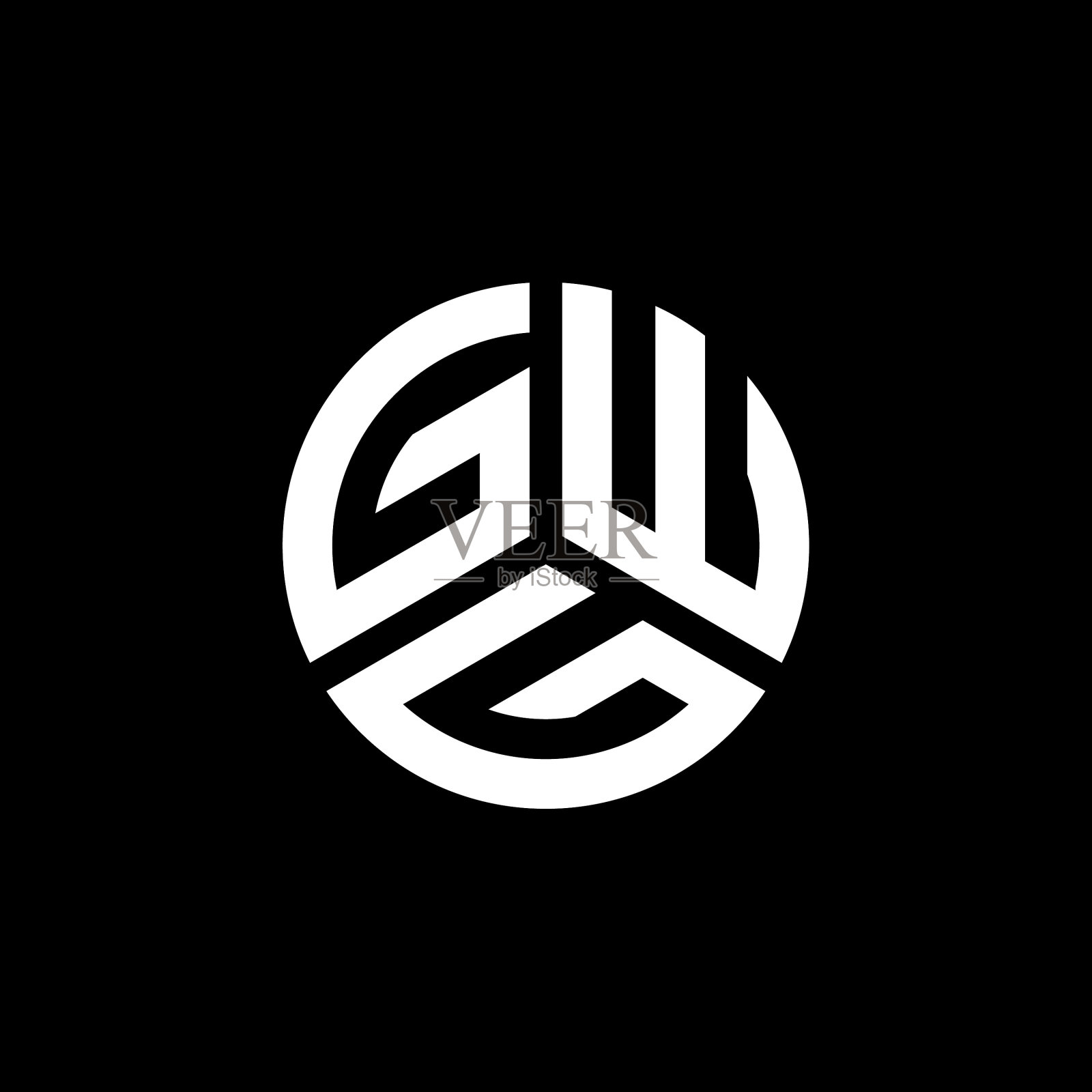 白底GWG字母logo设计插画图片素材