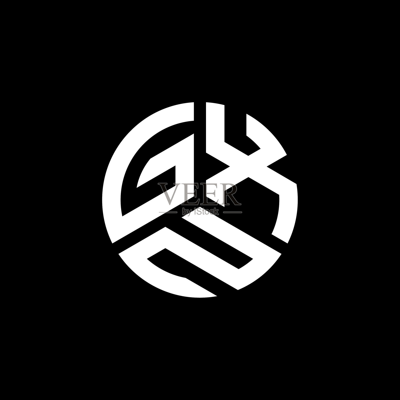 白底GXN字母logo设计插画图片素材
