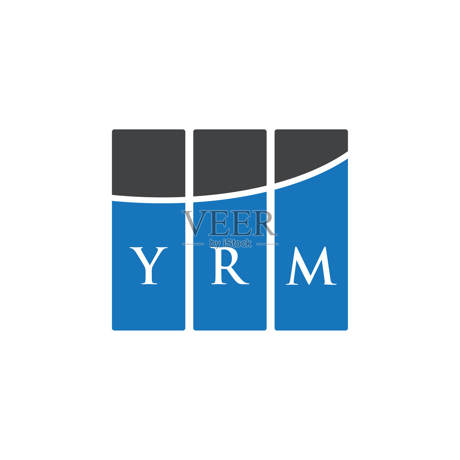 Yrm字母logo设计在白色背景Yrm插画图片素材
