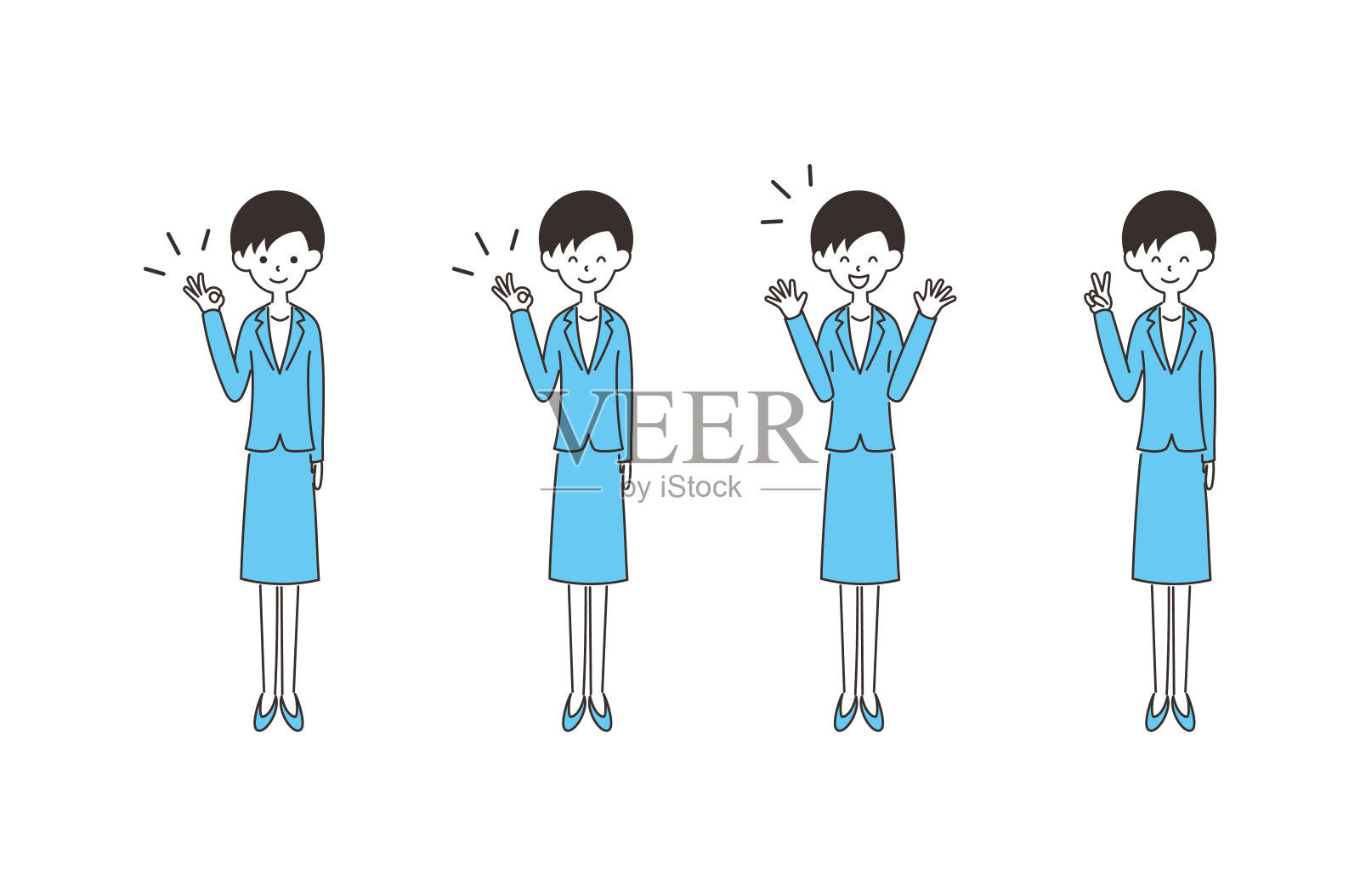 姿势合适的女人插画图片素材