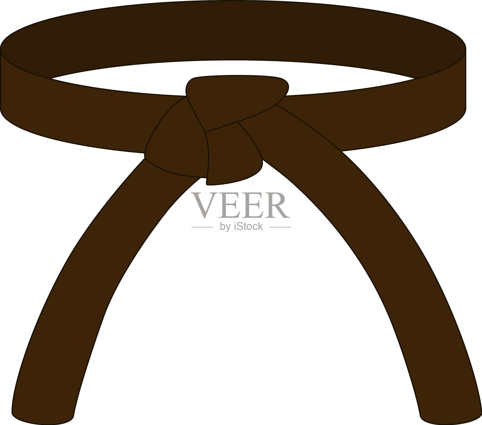 空手道带深棕色颜色孤立在白色上设计元素图片