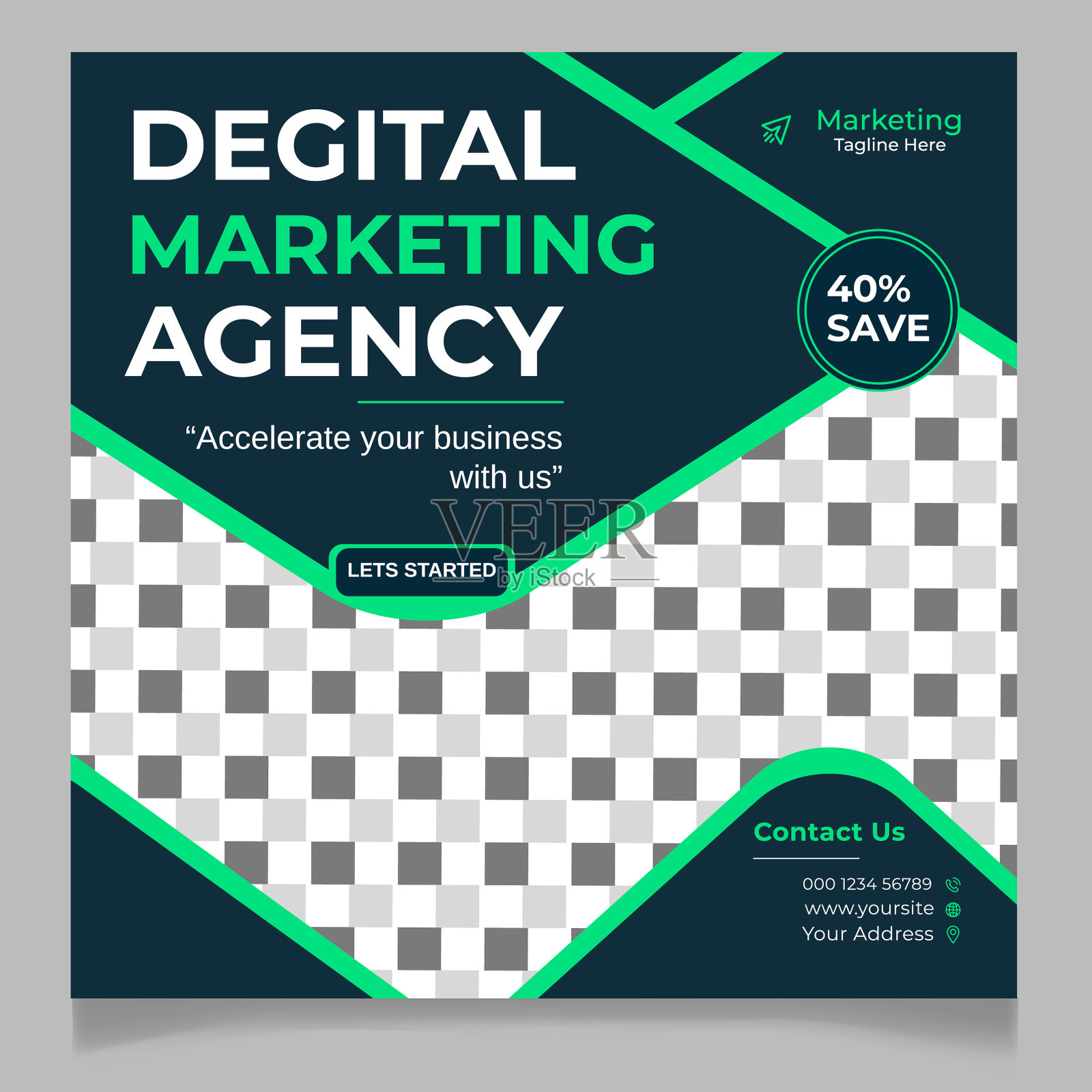 数字营销机构社交媒体发帖模板设计模板素材