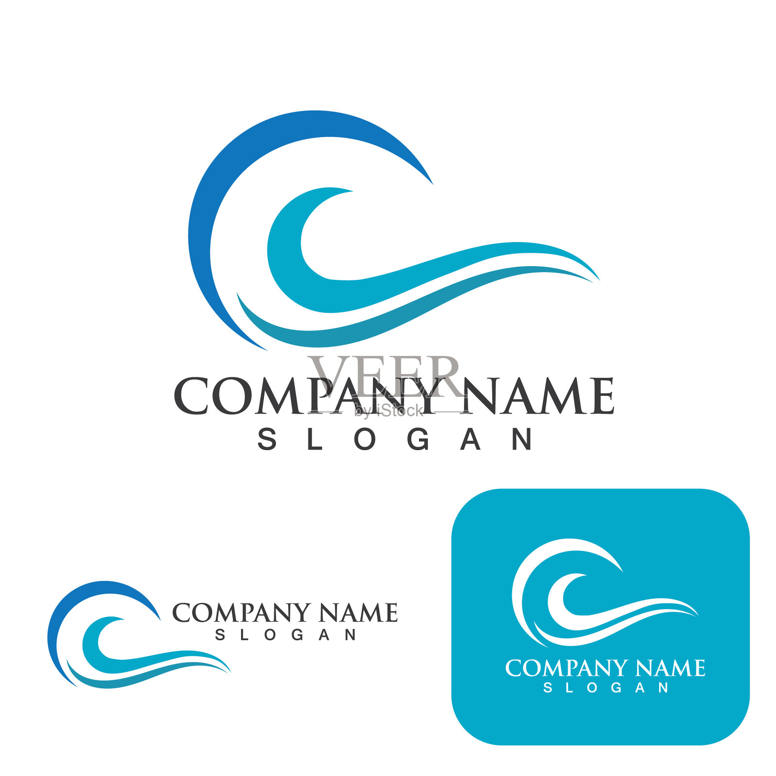 水波标志图标插画图片素材