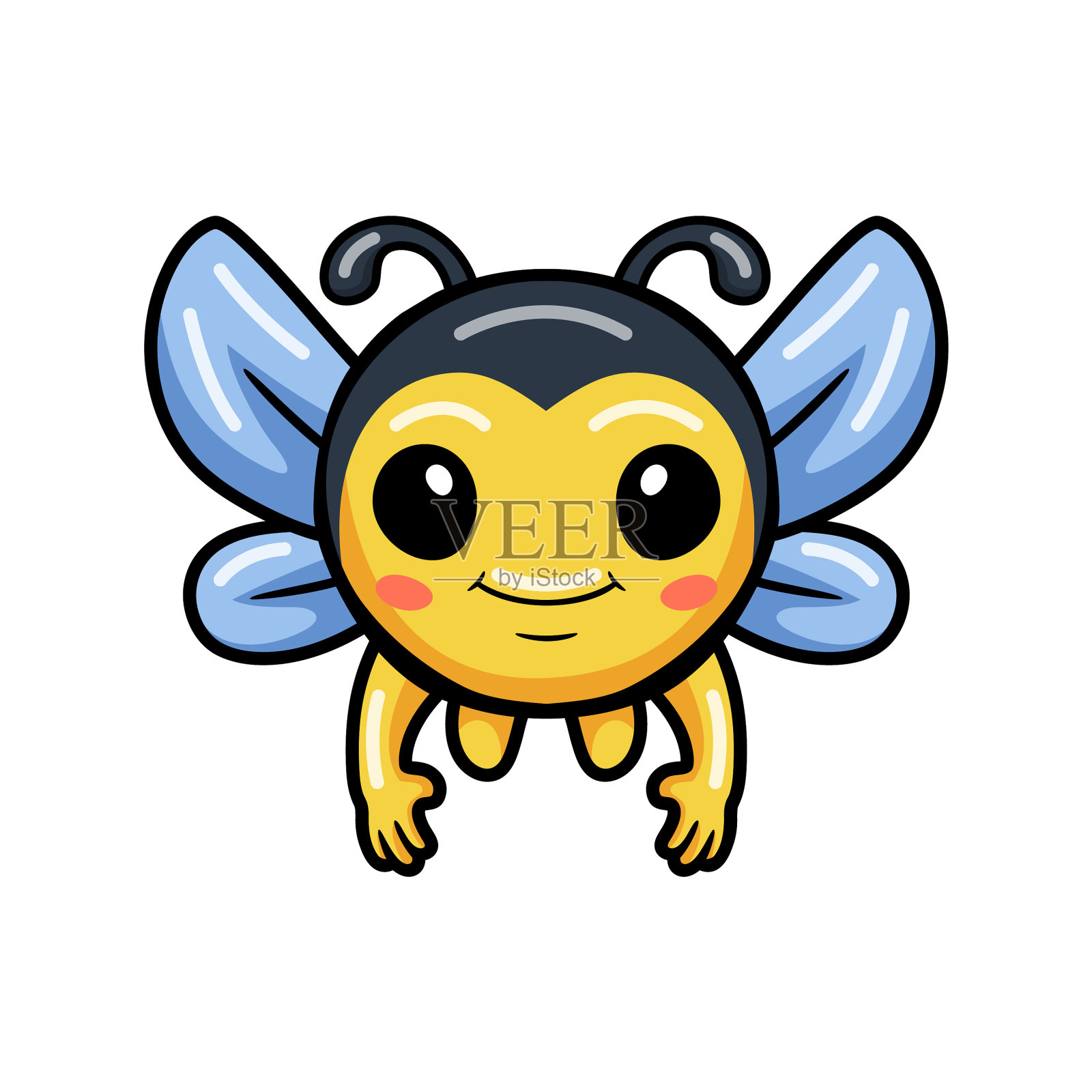 可爱的小蜜蜂卡通飞行设计元素图片
