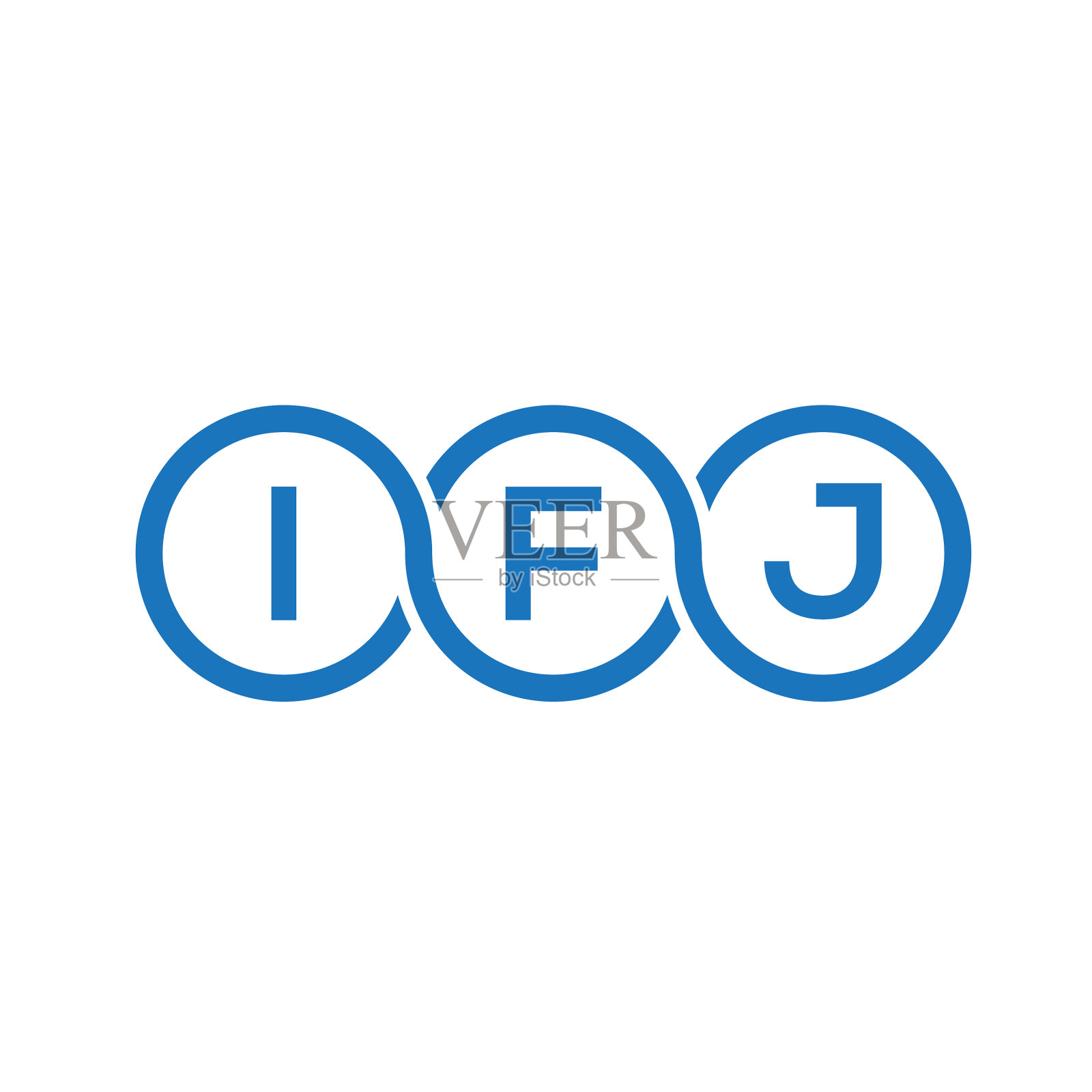 字母标志设计在白色背景Ifj图标素材