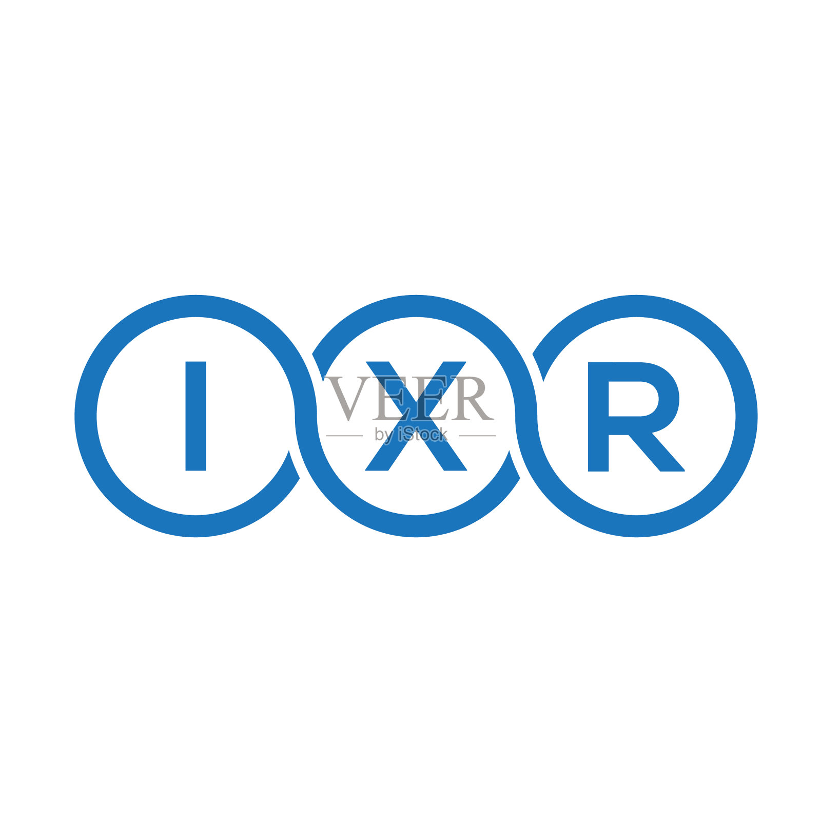 Ixr字母标志设计的白色背景图标素材