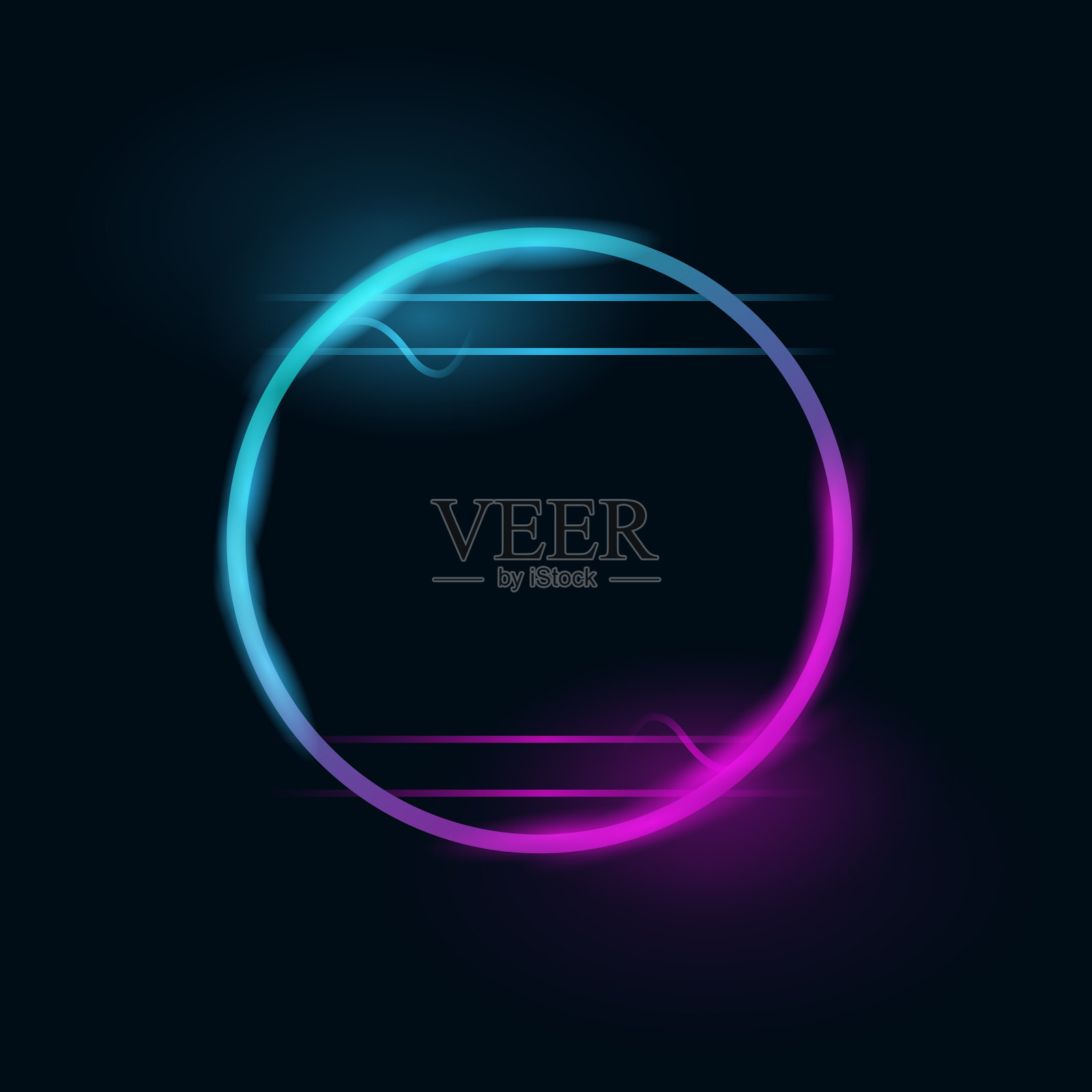 霓虹灯圈框设计背景插画图片素材