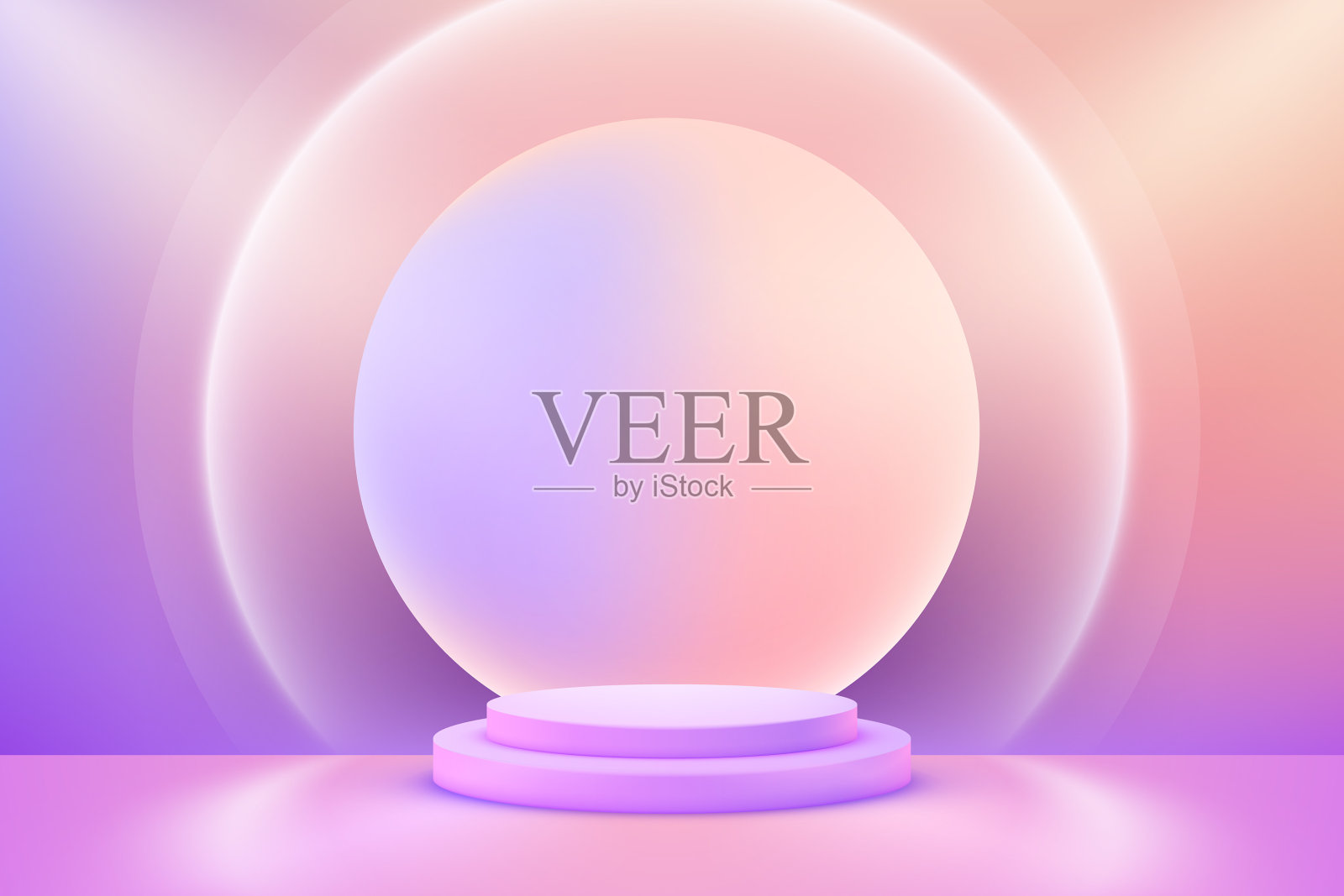 空白3d圆柱体渲染平台插画图片素材