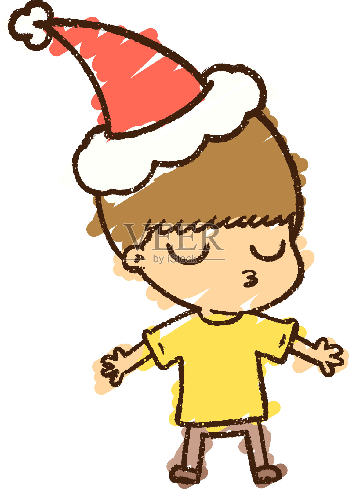 圣诞老人粉笔画设计元素图片