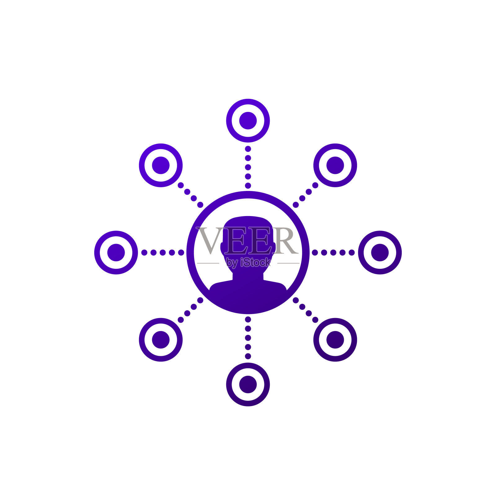 附属营销，推荐图标在白色插画图片素材