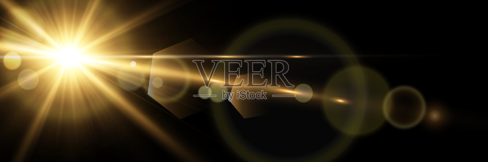 矢量透明阳光特殊镜头耀光效果。股票版税免费矢量插图。PNG插画图片素材