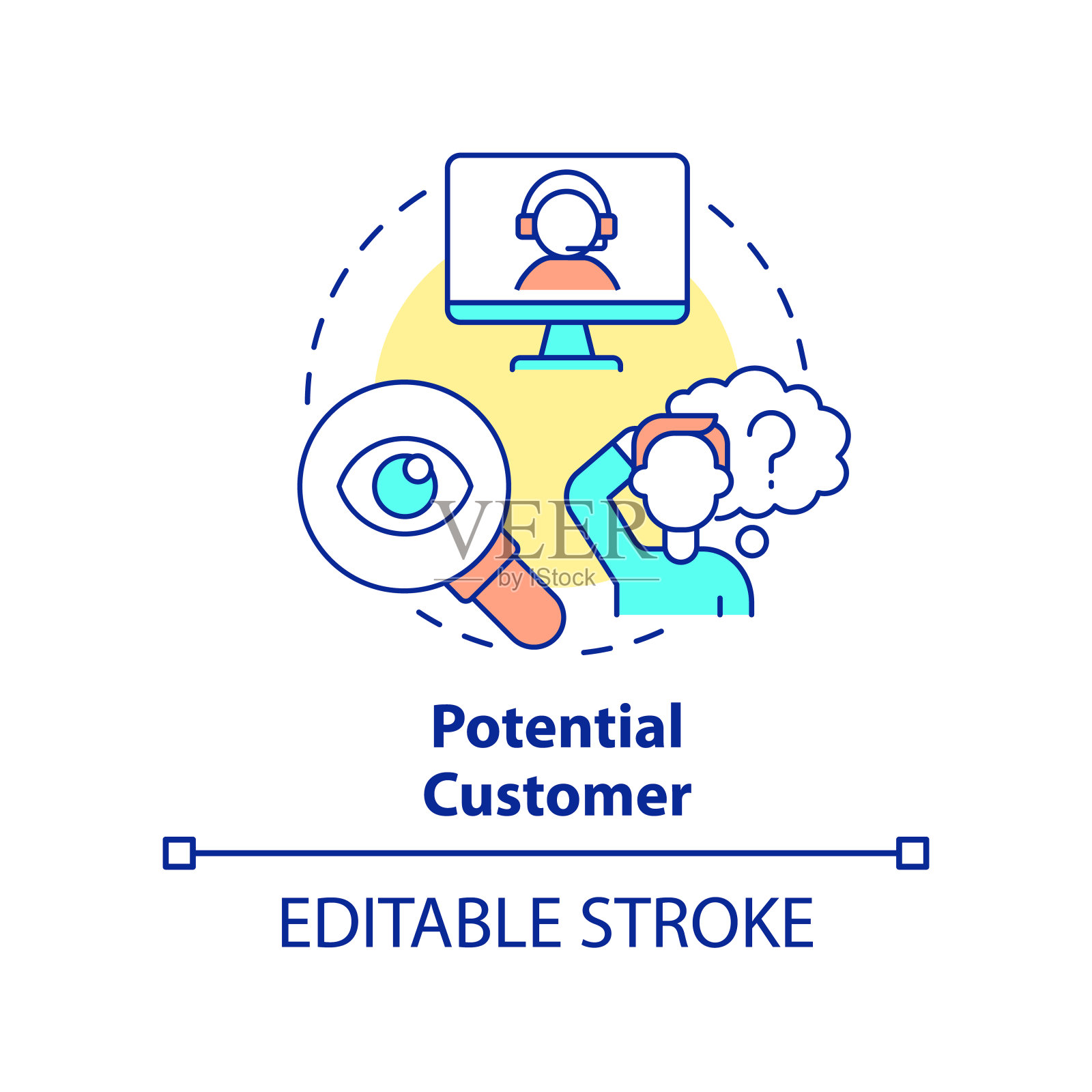 潜在客户概念图标插画图片素材