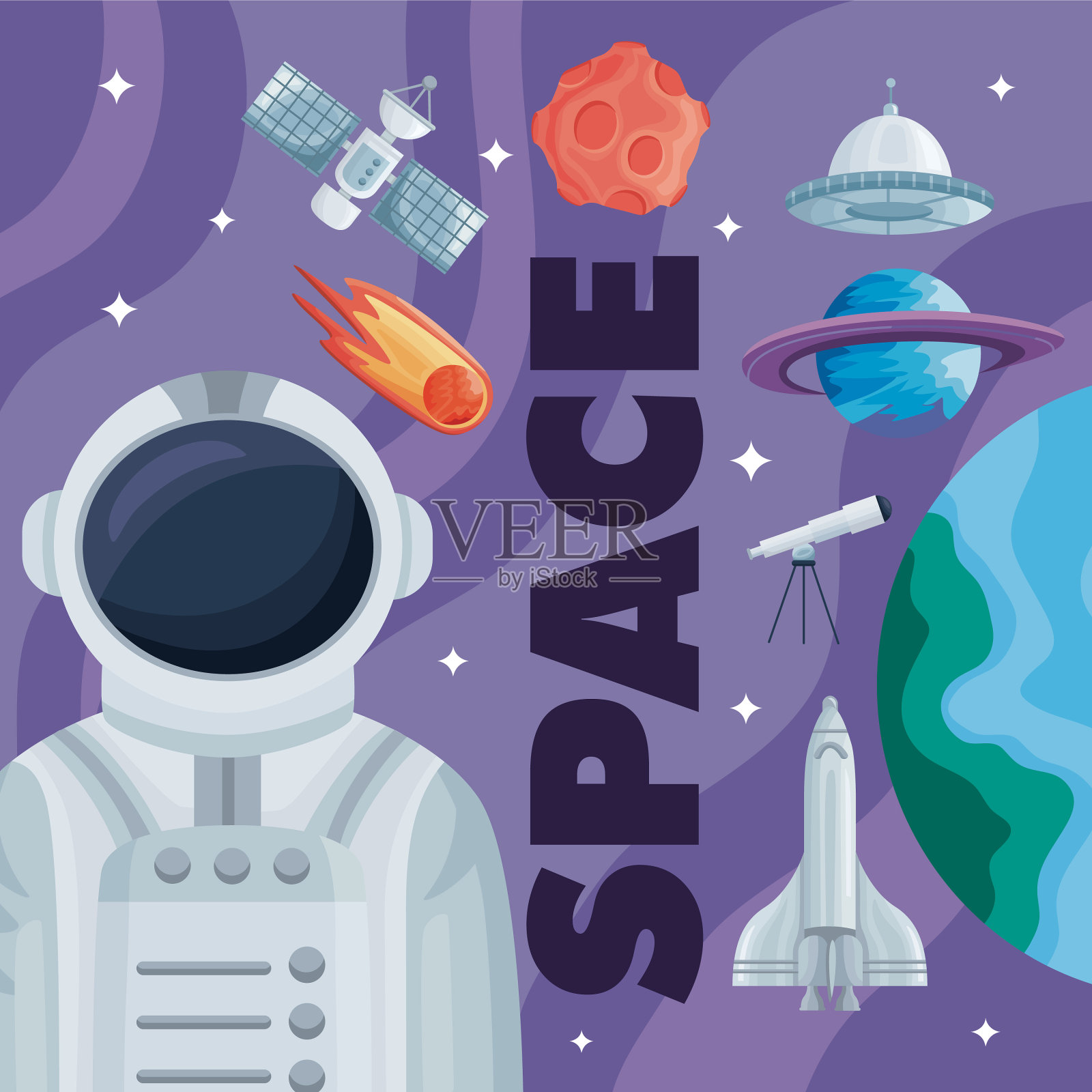 空格字母和图标插画图片素材