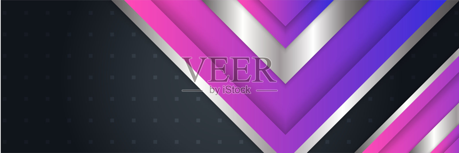 黑色、粉色、紫色金属碳中性重叠轻六角网设计现代奢华未来科技背景。游戏技术广泛的旗帜矢量插图。插画图片素材