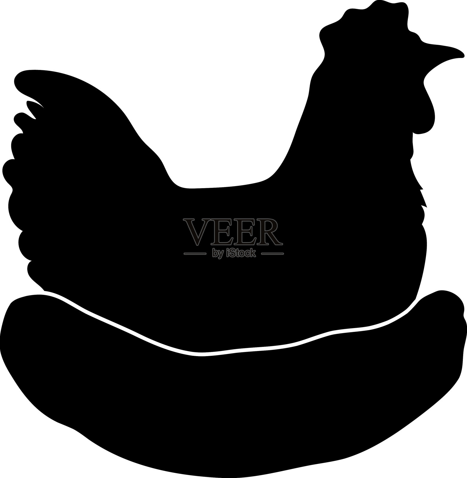 鸡剪影图标设计模板隔离设计元素图片