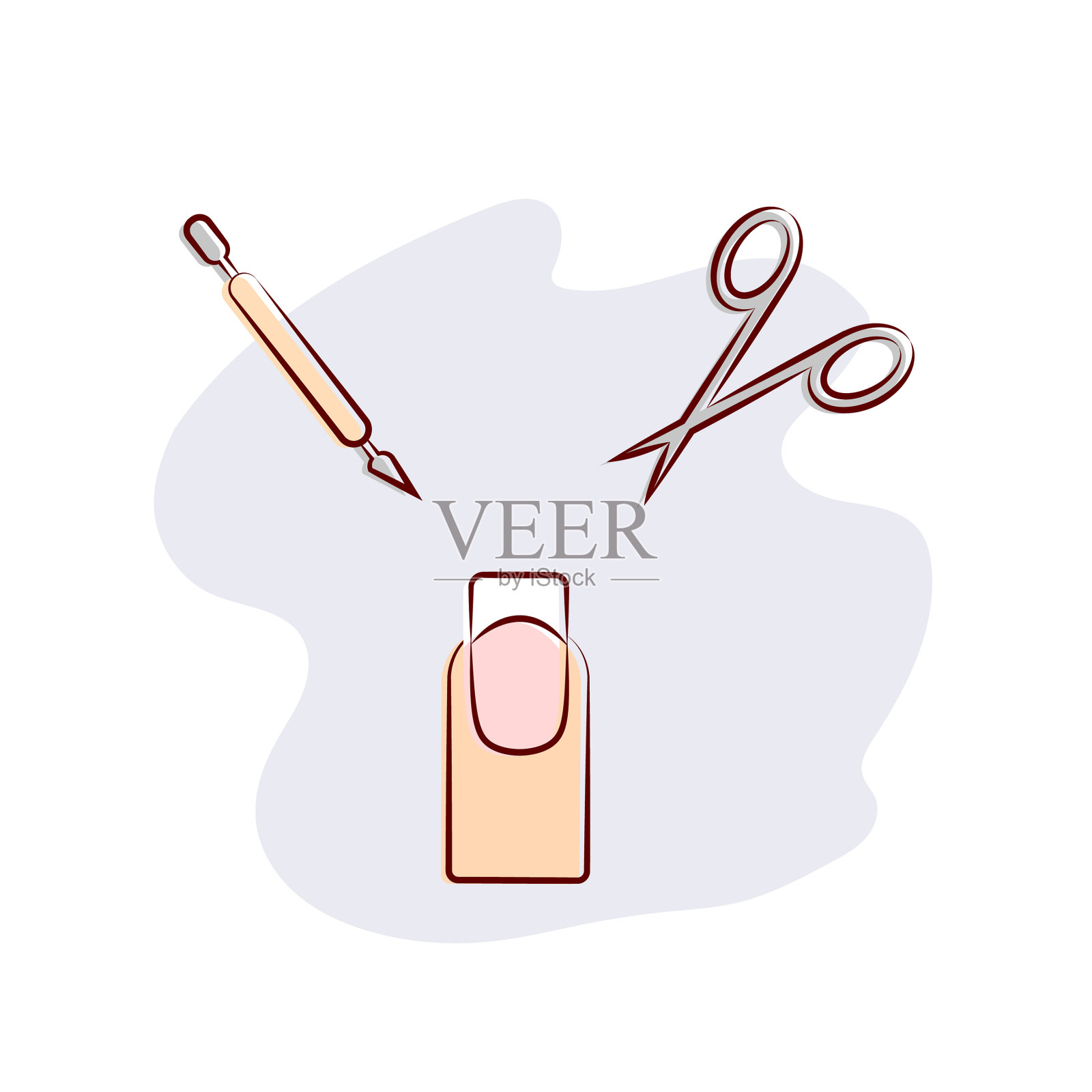 传统的美甲工具推手剪刀设计元素图片