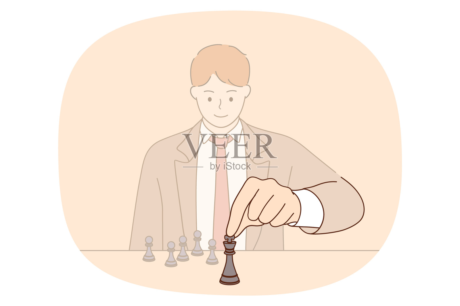 聪明的人用棋子下棋设计元素图片