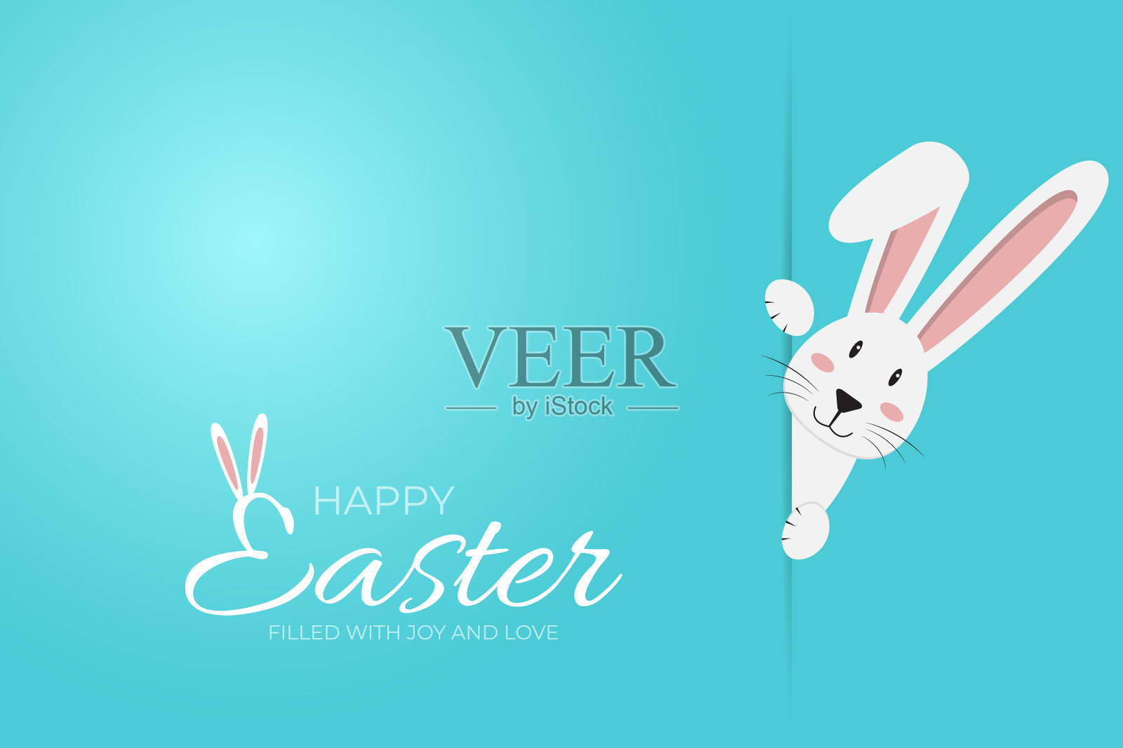 复活节白兔兔头图标插画图片素材