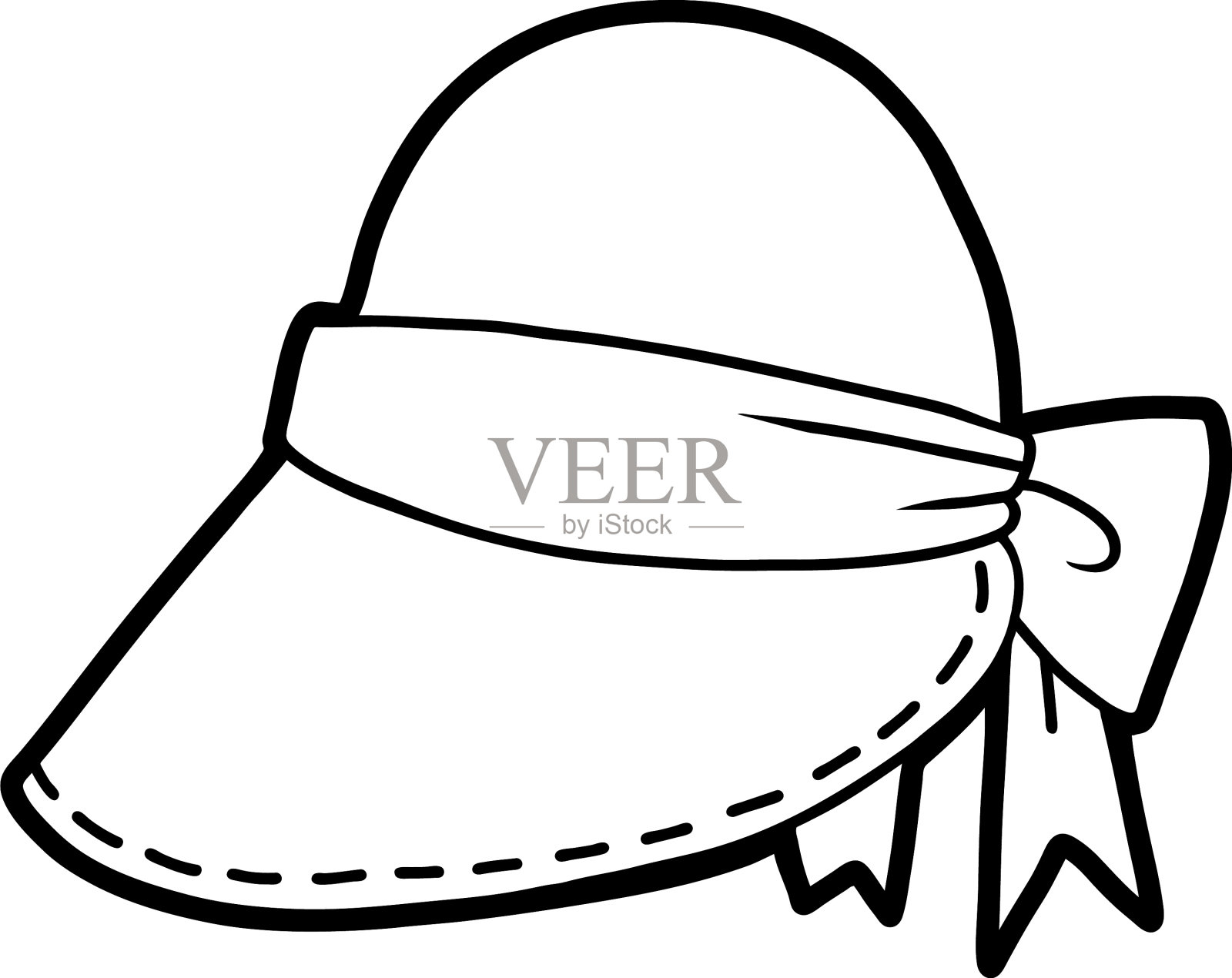 涂色书卡通头饰遮阳帽设计元素图片