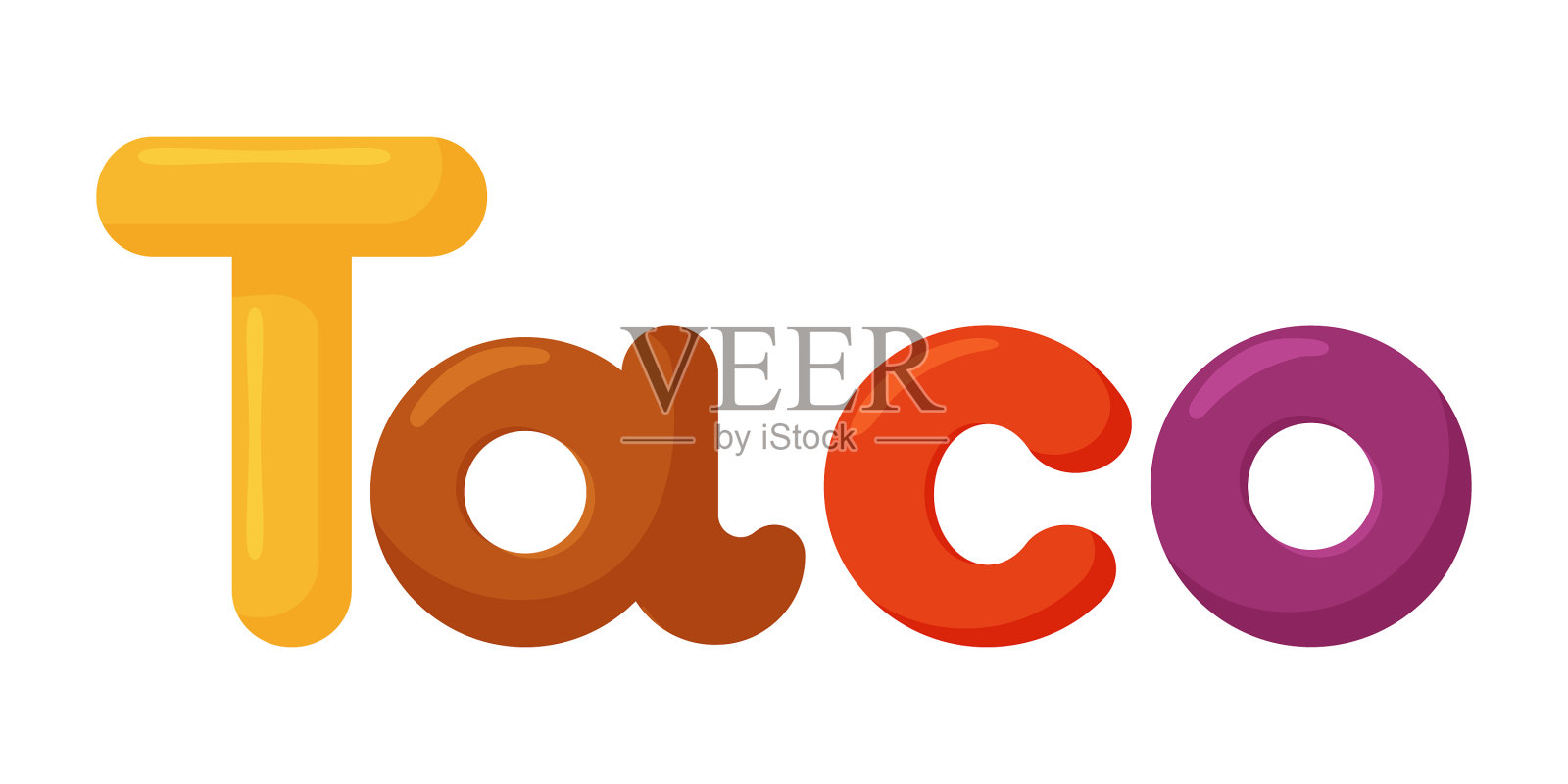 手绘字母报价玉米饼插画图片素材