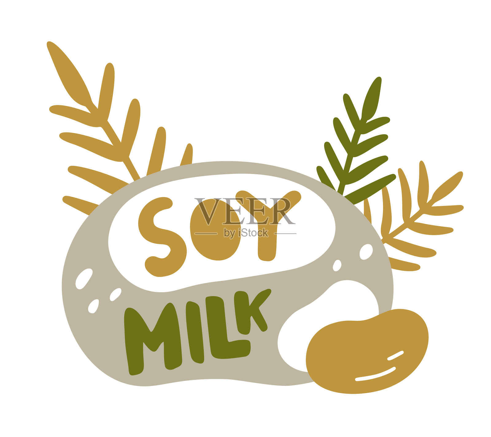 豆浆颜色平面包装设计插画图片素材