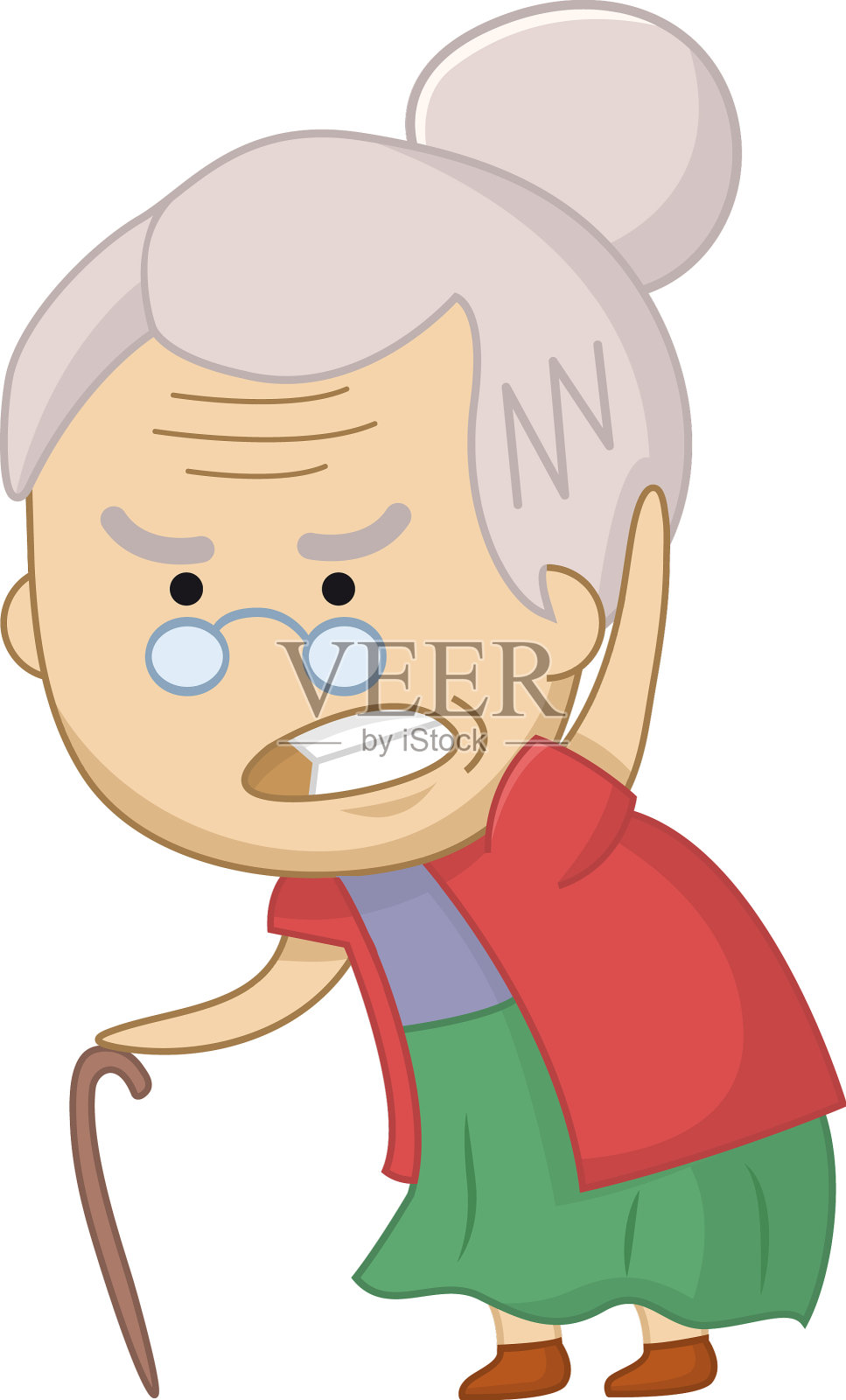 愤怒的老妇人性格设计元素图片