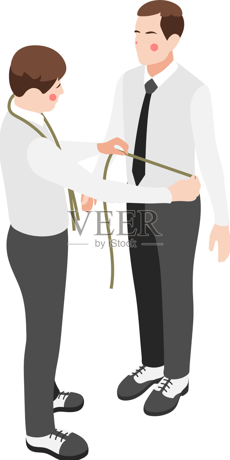 测量新郎的尺寸和组成设计元素图片